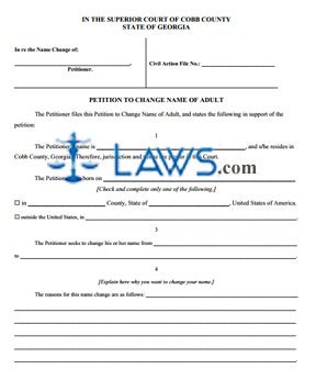 change name form ga county cobb georgia forms legal packet adult laws