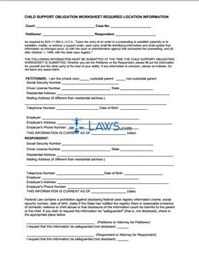 What legal forms are required for child support?
