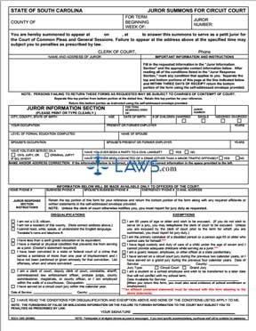 summons juror laws print forms