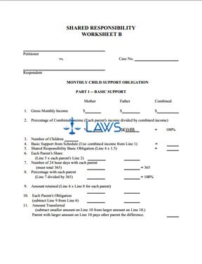 Shared Responsibility Worksheet  New Mexico Forms   Laws.com