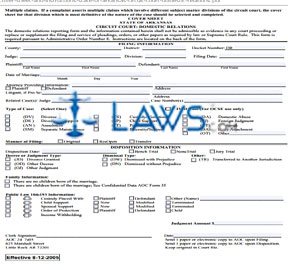 Form AOC 24 Cover Sheet and Instructions, State of Arkansas, Circuit Court: Domestic Relations 