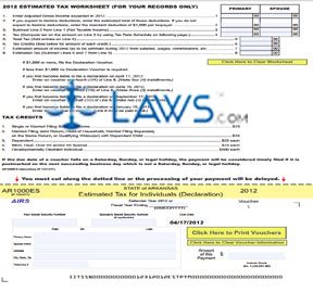 Form AR1000ES Estimated Tax Declaration Vouchers