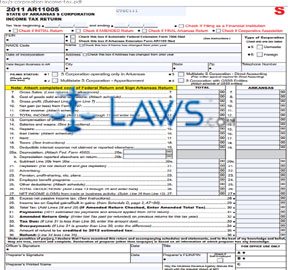Form AR1100S S Corporation Income Tax Return 2011