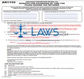 Form AR1155 Request of Extension of Time to File 