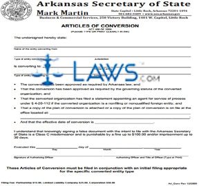 Form Art_Conv Articles of Conversion (Corporation) 