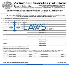 Form LLLP-02 Certificate of Limited Liability Limited Partnership  