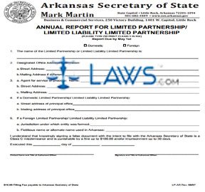 Form LP-AR Annual Report for Limited Partnership/ Limited Liability Limited Partnership  