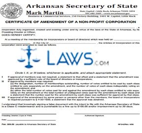 Form NPD-2 Certificate of Amendment of a Nonprofit Corporation (new code)  