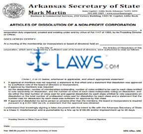 Form NPD-4 Articles of Dissolution of a Non Profit Corporation  