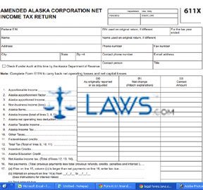 Form 611X Amended Alaska Corporate Net Income Tax Return