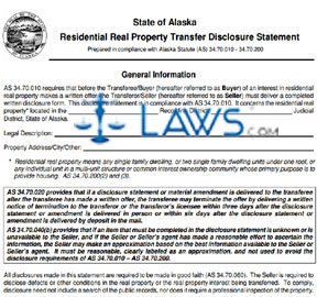 Form Property Disclosure Statement