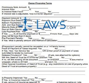 Form Owner Financing Terms