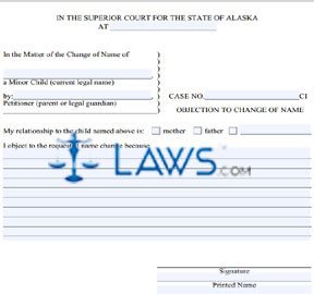 Form CIV-696 Objection to Change of Name 