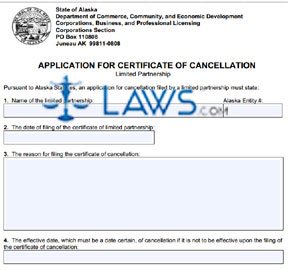 Form 08-467 Application for Certificate of Cancellation 