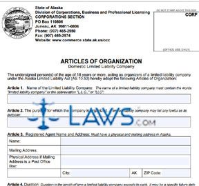 Form 08-430 Articles of Organization (Online Filing Available) 