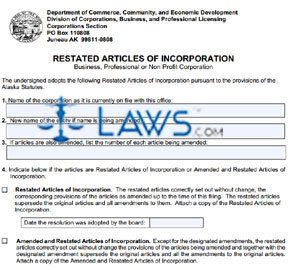 Form 08-451 Restated Articles of Incorporation  