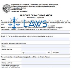 Form 08-406 Articles of Incorporation 