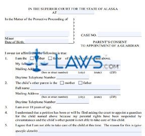 Form PG-615 Parent's Consent to Appointment of a Guardian (Non-Indian Child)