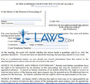 Form PG-621 Notice of Guardianship Hearing for Indian Child (By Petitioner)