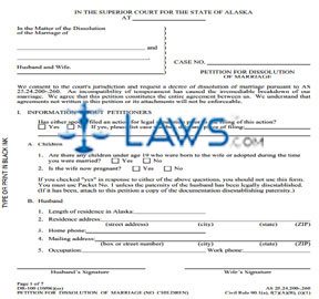 Form DR-100 Petition for Dissolution of Marriage (no children)