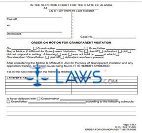 Form SHC-1143 Order on Motion for Grandparent Visitation