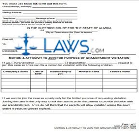 Form SHC-1140 Motion & Affidavit to Join for Purpose of Grandparent Visitation