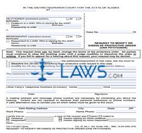 Form DV-135 Request to Modify or Dissolve Protective Order(One Petitioner)