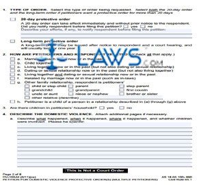 Form DV-100 Petition for Domestic Violence Protective Order(Multiple Petitioners)