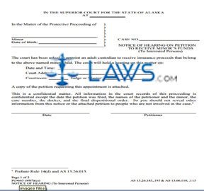 Notice of Hearing on Petition to Receive Minor's Funds (To Interested Persons)