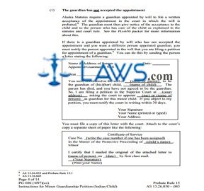 Instructions for Minor Guardianship Petition (Indian Child)