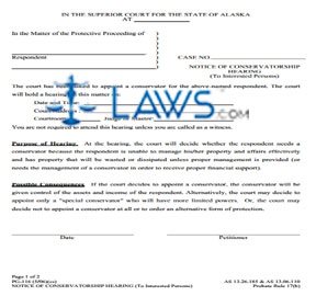 Notice of Conservatorship Hearing (to Interested Persons)