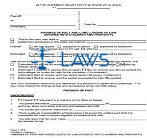 (Combined) Findings of Fact and Conclusions of Law (Divorce with Property and Children) and Decree o
