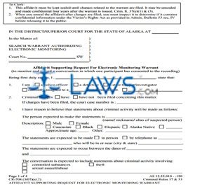 Affidavit Supporting Request For Electronic Monitoring Warrant