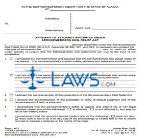 Affidavit of Attorney Appointed Under Servicemembers Civil Relief Act