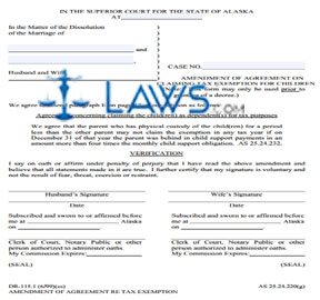 Amendment of Agreement on Claiming Tax Exemption for Children