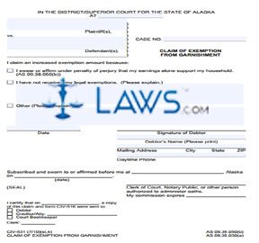 Claim of Exemption From Garnishment