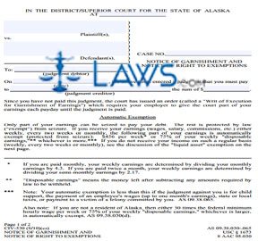 Notice of Garnishment and Notice of Right to Exemptions