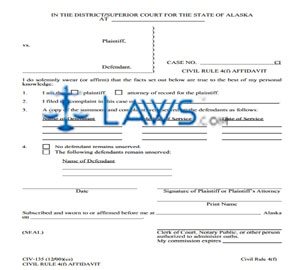 Civil Rule 4 Affidavit