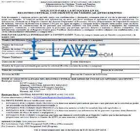 ACY-1288AS Solicitud para la Búsqueda en el Registro Central con Objetivo de Verificar Antecedentes