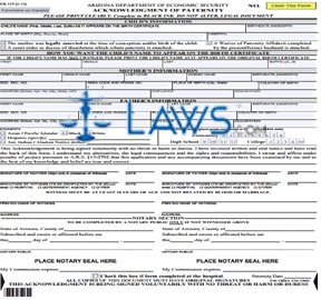 CS-127-PF Acknowledgment of Paternity (Eng/Span)