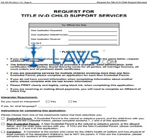 CS-167 Request for Title IV-D Child Support Services