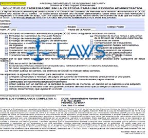 CSE-1157AS Solicitud De Padre/Madre Sin La Custodia Para Una Revisión Administrativa