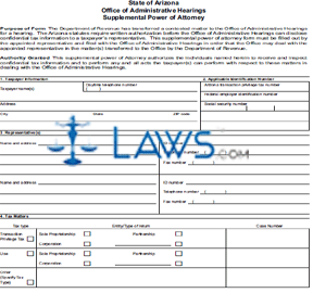 Form 01-5414 Office of Administrative Hearings Supplemental Power of Attorney