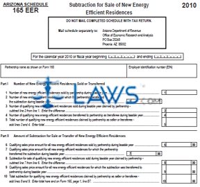 Form 165 EER EER Subtraction for Sale of New Energy Efficient Residences