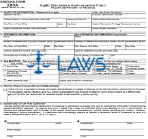 Form 285A Audit Disclosure Authorization Form