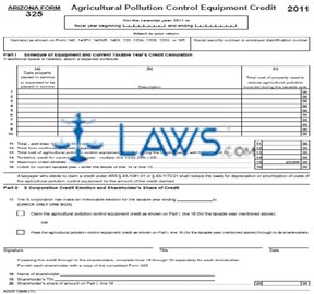 Form 325 Credit for Agricultural Pollution Control Equipment