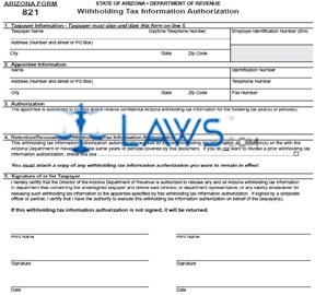 Form 821 Withholding Tax Information Authorization