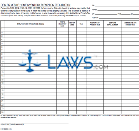 form 82503 dealer moble home inventory exemption declaration home inventory form