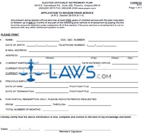 Form E2: Application to Redeem Prior Service