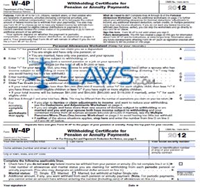 Form W-4P Withholding Certificate por Pension or Annuity Payments